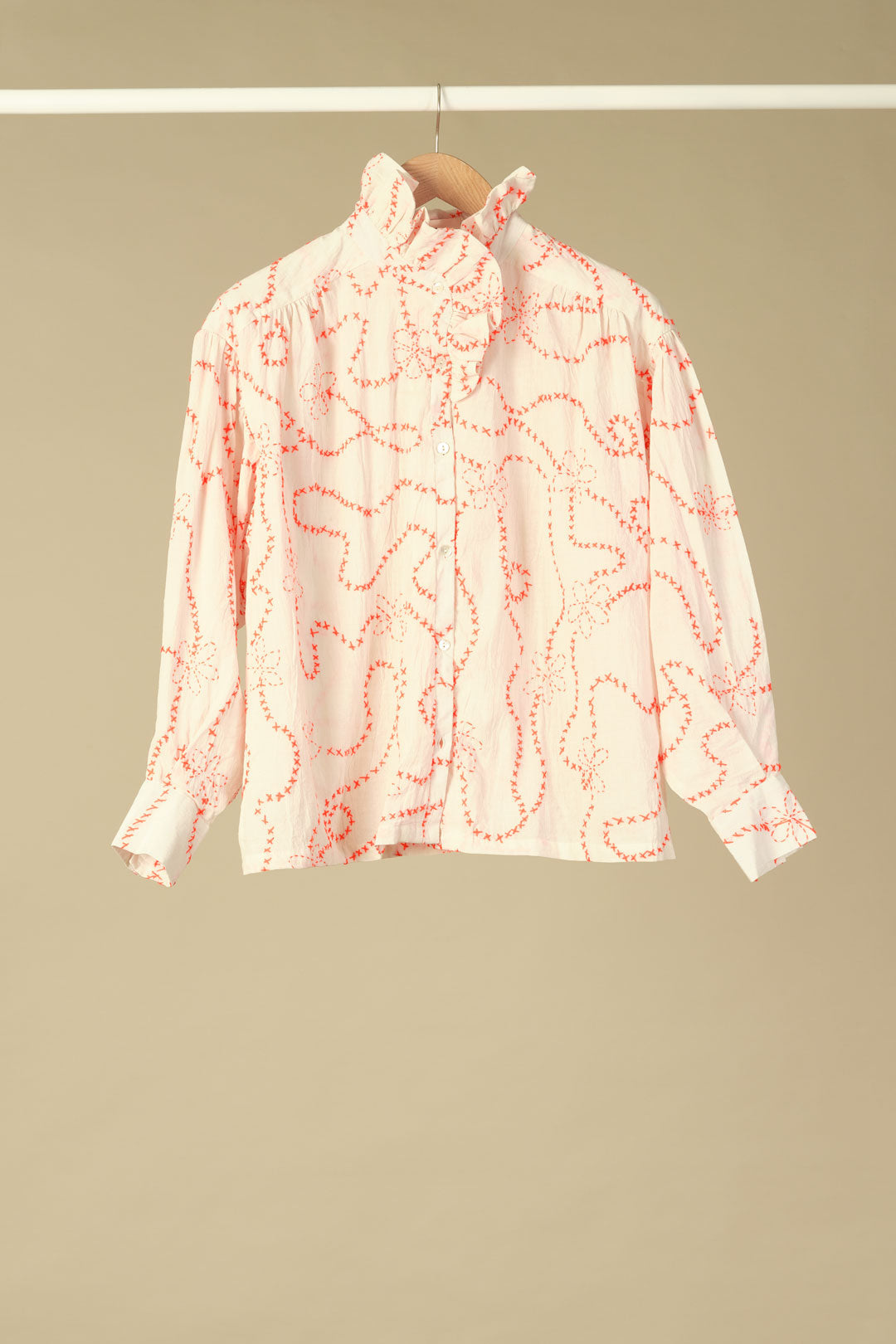 Claudia blouse - orange embroidery