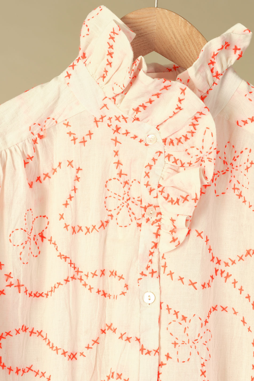 Claudia blouse - orange embroidery